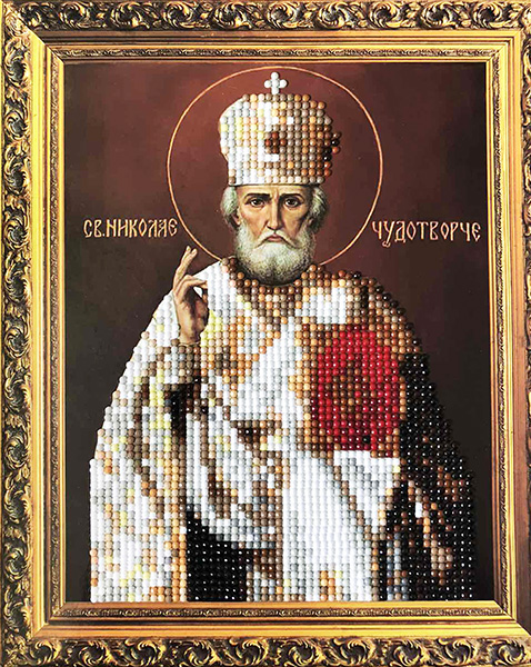 Набір для творчості зі стразами на картоні 5D "Микола-Чудотворець" 21*25 см (JA21139)