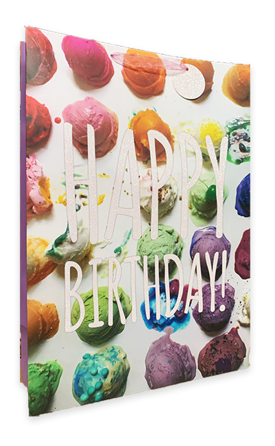 Package 32*45*13 cm paper Happy birthday, ice cream 12 pcs in a pack.