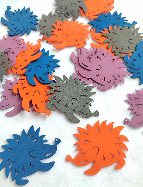 Decorative product Hedgehog, 6 cm, 20 pcs in a pack, mix