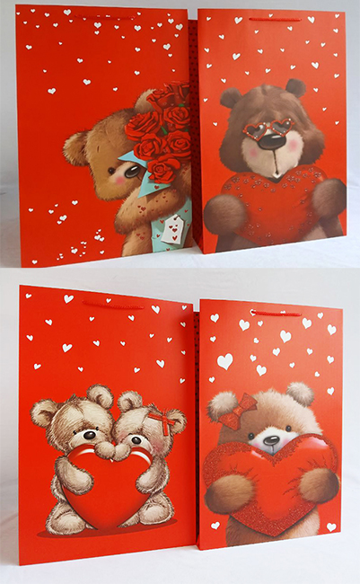 Package 36*54*30cm. Teddy bear with heart, 12 pcs per pack.