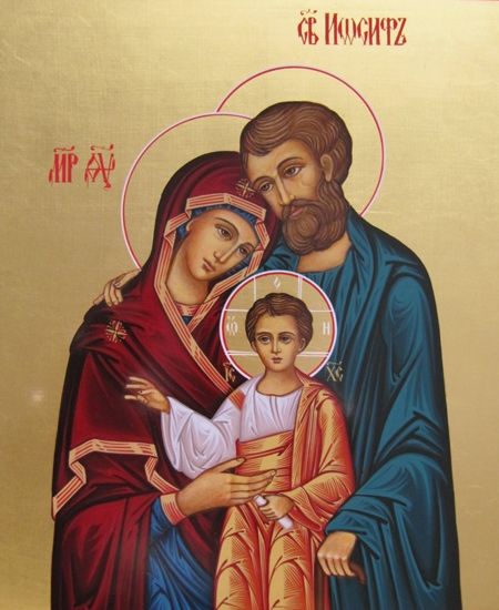 The Holy Family, 20*30 cm. Set for creativity with rhinestones on a stretcher