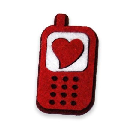 Decor of felt Phone, 5 cm, 20 pcs per pack.