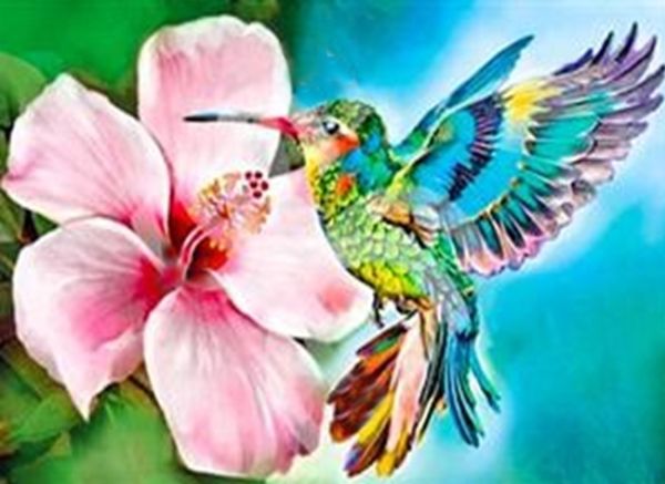 Hummingbird 20*30 cm. Set for creativity with rhinestones on the frame