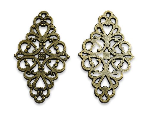 Accessories metal "Openwork diamond" bronze 4.1 cm