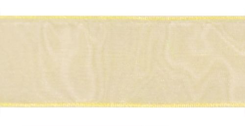 Стрічка з органзи, молочна, ширина 2,5 см; 45,7 м в рул. (D557,08)