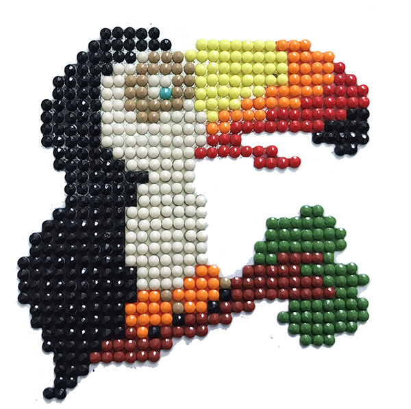 Set for creativity with rhinestones (sticker) Toucan 10 * 10 cm