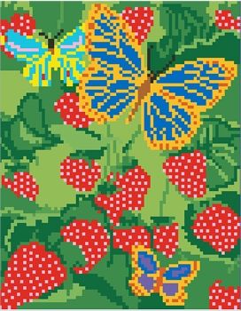 Set for creativity with rhinestones strawberry meadow 28*35