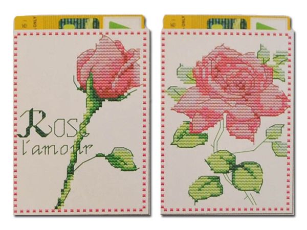 Set for embroidery cross "business Card holder "rose"