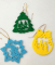 Decorative felt product New Year, 7 cm, 3 pcs per pack, mix