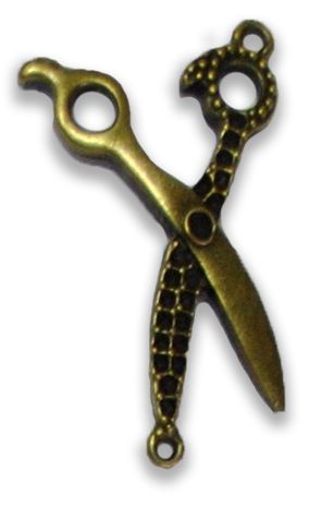 Accessories metal "Scissors rhinestones under" bronze