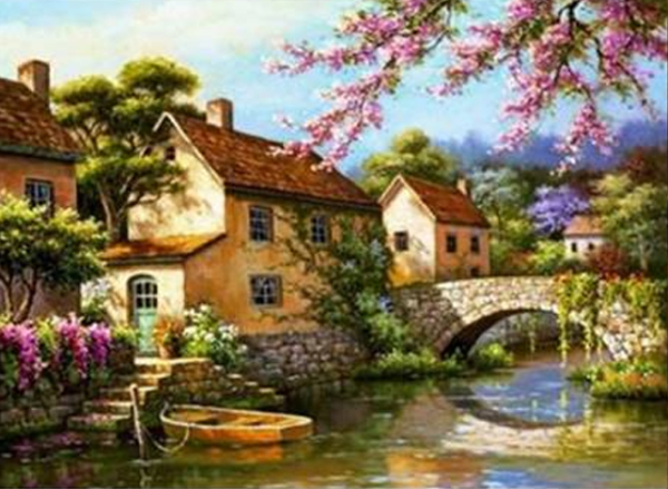 Набір зі стразами на підрамнику  "Country style" 30*40 см