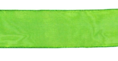 Стрічка з органзи, зелена, ширина 2 см; 45,7 м в рул. (D553,19)