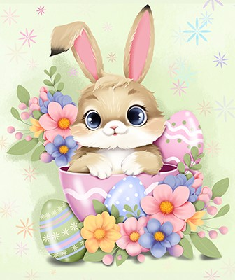 Surprise. Leveret. 23*30 cm, 5D. A set with rhinestones on a stretcher
