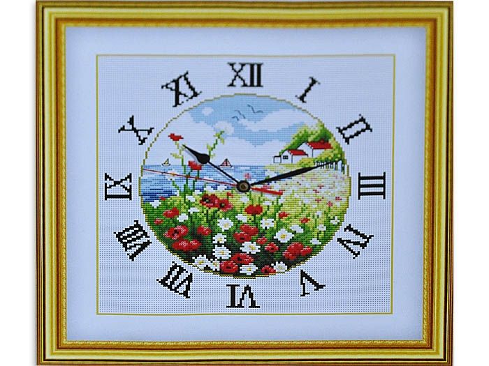Набір для вишив. "Годинник "Макове поле" 40х40 (8008)