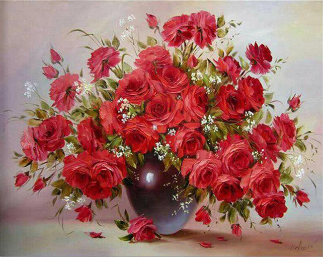 Bouquet of love, 30*40 cm. Set for creativity with rhinestones on a stretcher