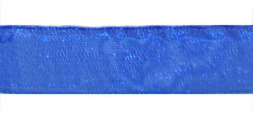 Стрічка з органзи, синя, ширина 1,5 см; 45,7 м в рул. (1040)