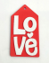 Decorative item Love tag, 8 cm red