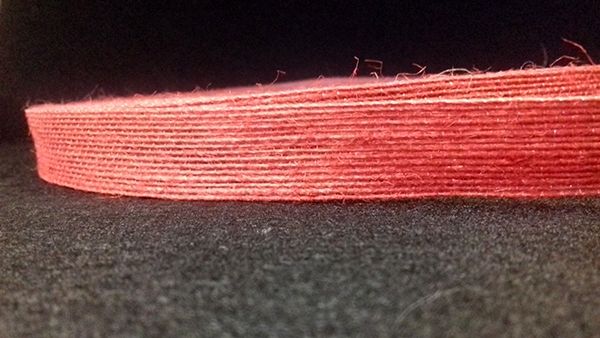 Jute tape 2 cm, terracotta, 50 m in roll.