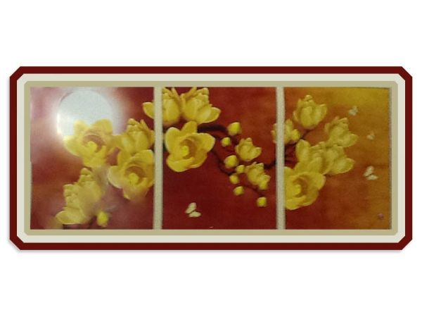 Kit embroidery cross Triptych Golden Magnolia