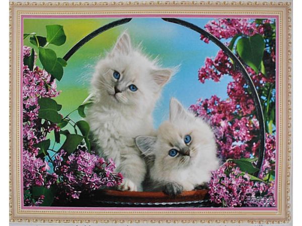 Kit embroidery cross Seals in lilac