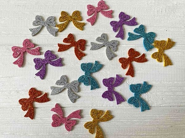Decorative item Bow, 4 cm, mix of colors, 60 pcs / pack.