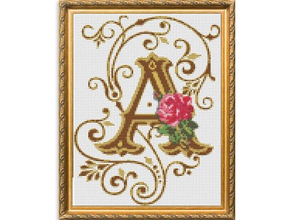 Kit embroidery cross the Letter a