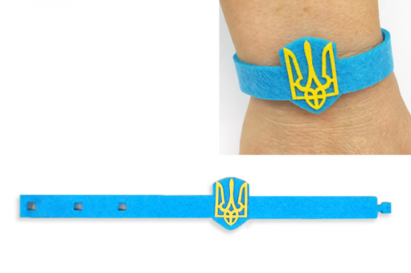 Декоративний виріб з фетру "Браслет "Тризуб", 22 см, 12 шт в пак (ж/б)/У
