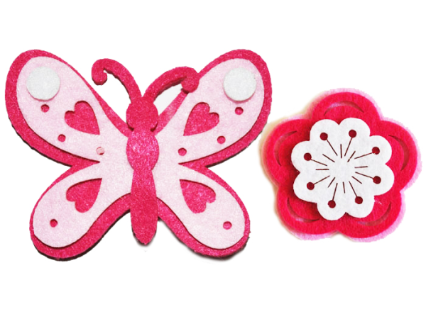 DIY decoration: Butterfly and flower (2 pcs.)