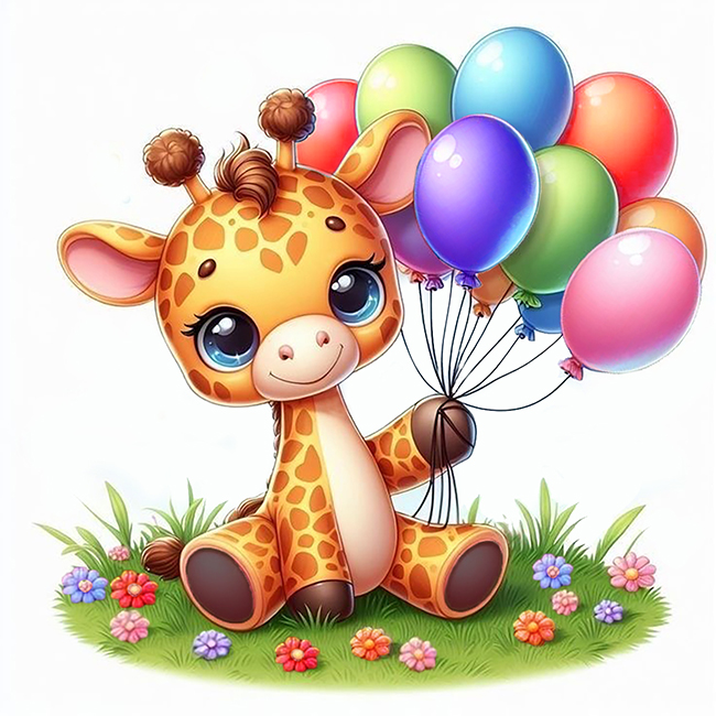 Happy giraffe, 11*10cm, Set with rhinestones sticker, pcs.