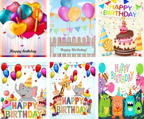 Set for creativity with rhinestones (postcard) Series Happy birthday 6 pcs, 13 * 18 cm