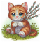 Cats, 11*10 cm. Set with rhinestones sticker