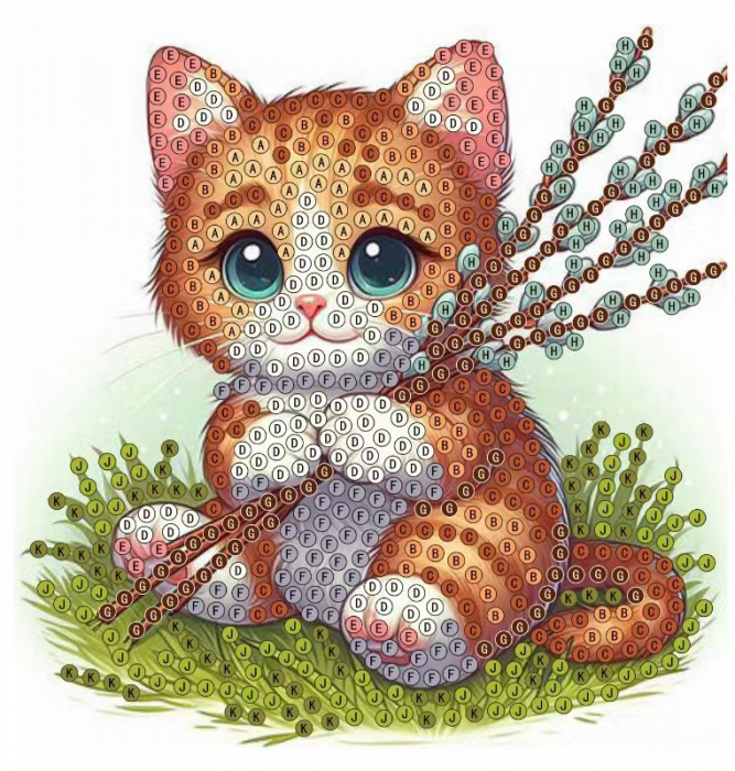 Cats, 11*10 cm. Set with rhinestones sticker