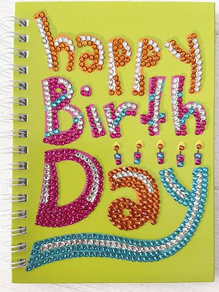 Набір для творчості зі стразами "Записничок Happy birthday" 10*15 см