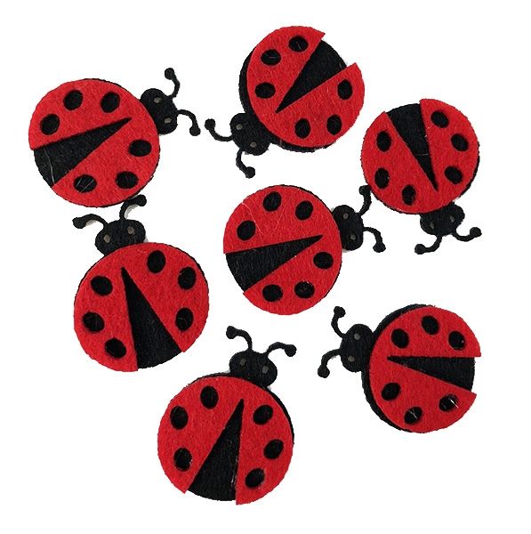 Decorative felt product Ladybug, 3.5*3 cm, 30 pcs.
