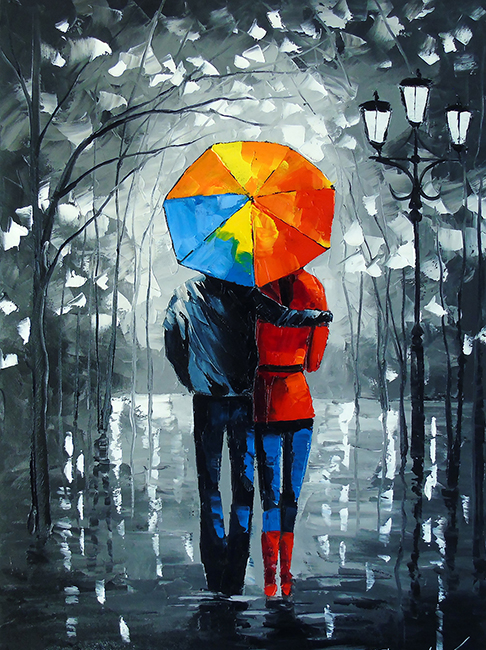 Bright walk. Darchuk O. 30*40 cm. Set for creativity with rhinestones on a stretcher