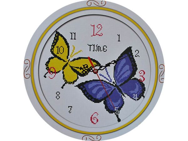 Kit embroidery cross Clock Butterfly