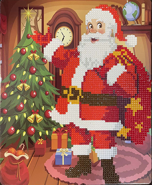 Set for creativity with rhinestones on cardboard 5D Happy New Year 21 * 25 cm