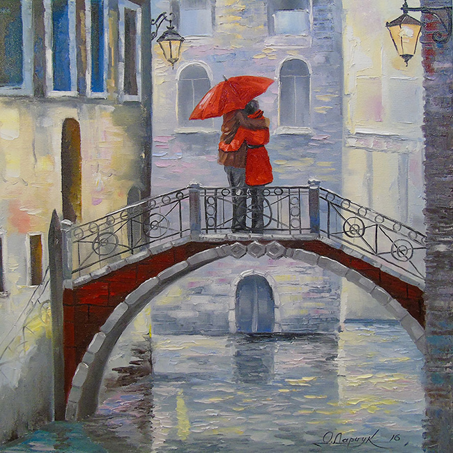 Romantic Venice. Darchuk O. 30*30 cm / USet for creativity with rhinestones on a stretcher