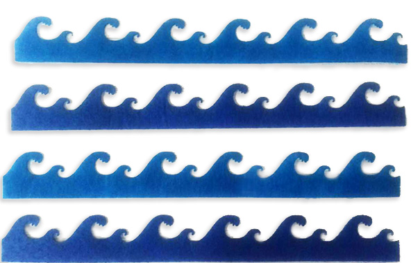 Decorative felt product Waves, 1.5 * 15 cm, 50 pcs.