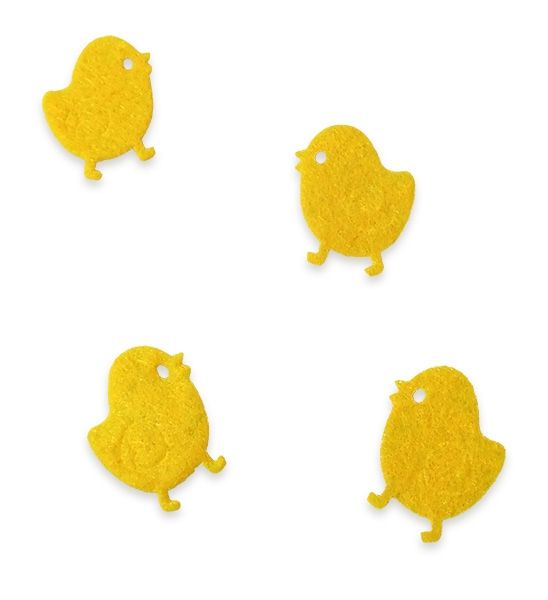 Decor of felt Kurchatko 2 cm, 250 pcs per pack, yellow