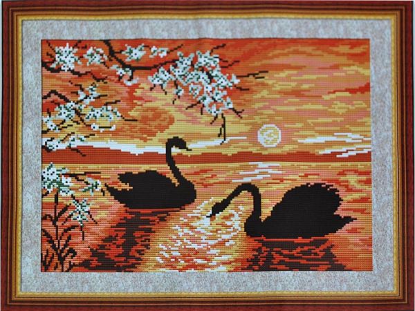 Kit embroidery cross Swan evening