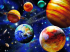 Parade of planets. 40*50 cm. Set for creativity with rhinestones on canvas