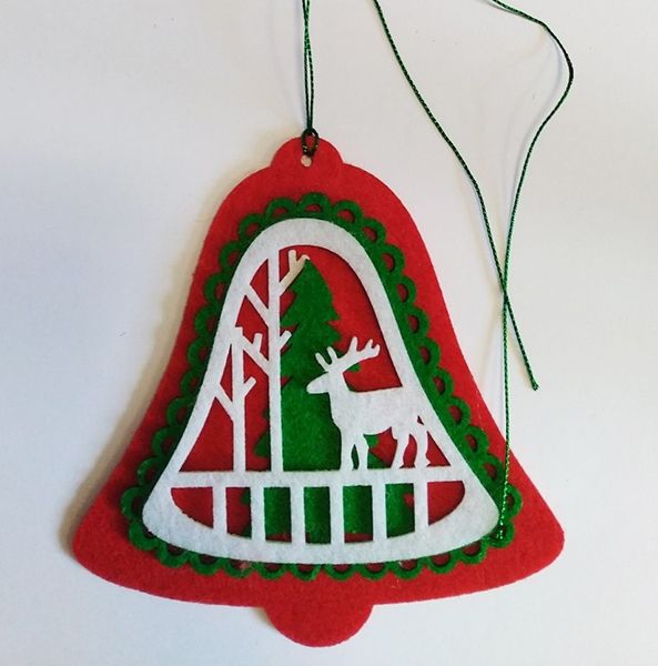 Decorative piece made of felt Pendant Fairytale forest, 13 cm / bell