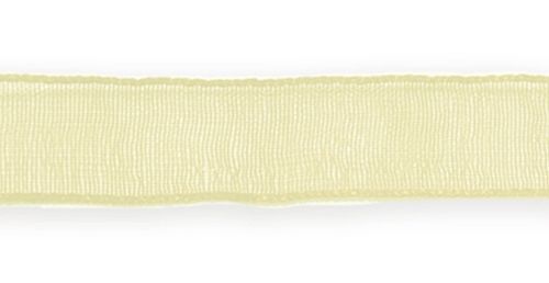 Стрічка з органзи, молочна, ширина 1,5 см; 45,7 м в рул.