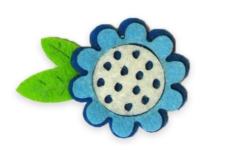 Decor of felt Flower, 4cm, 20 pcs.
