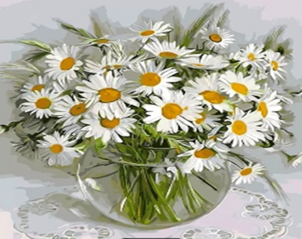 Daisy mood 30*40 cm. Set for creativity with rhinestones on a stretcher