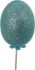 Decorative item Topper Egg with glitter, blue, 6 cm