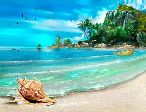Набір для творчості зі стразами на підрамнику "Морська мелодія" 40*50 см (GA73201)