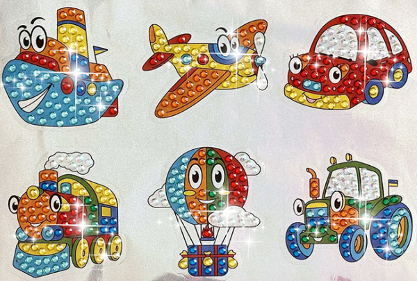 Set with rhinestones (sticker) On land, water, in the sky 15*21 cm. TM GoToArt