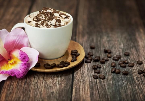 Exotic coffee, 40*50 cm. Set with rhinestones on a stretcher